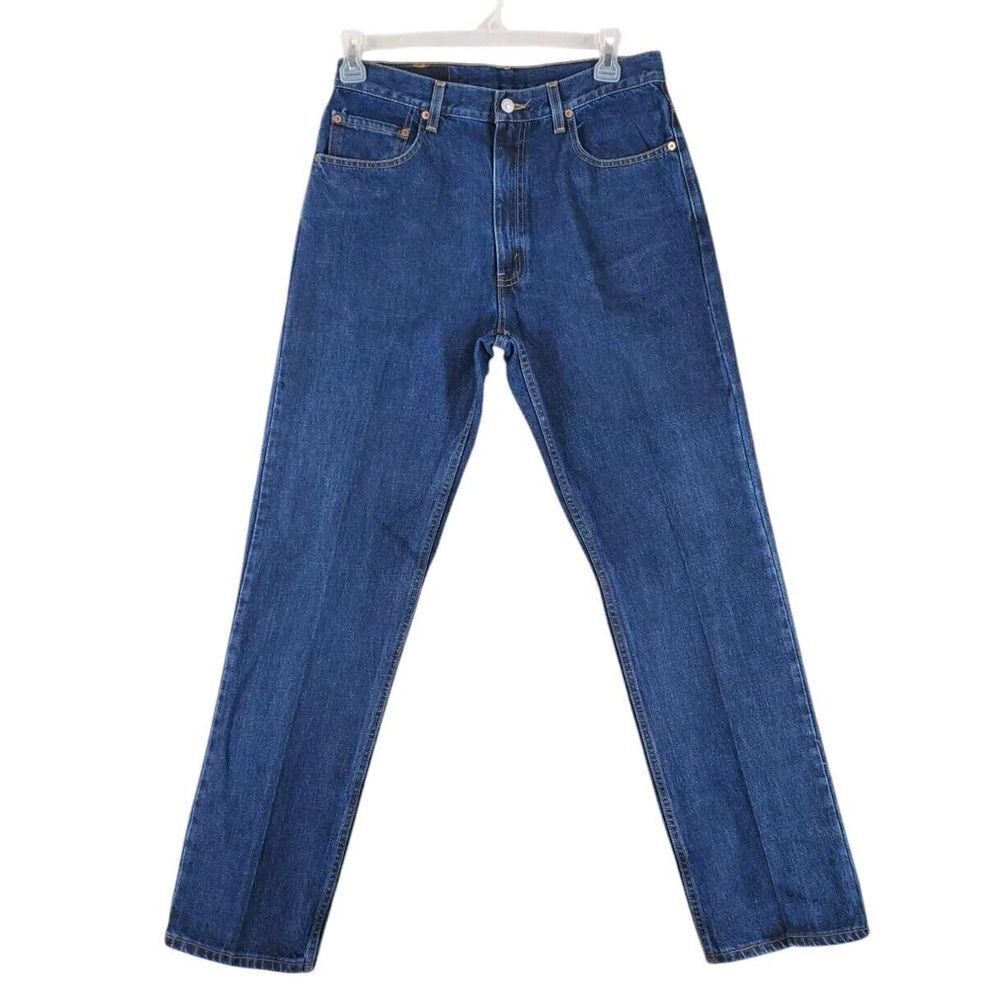 Vtg Y2K Levis 505 Blue Jeans Men 34x32 (32x33) Regular Straight Dark Wash 08/99 - Picture 6 of 13